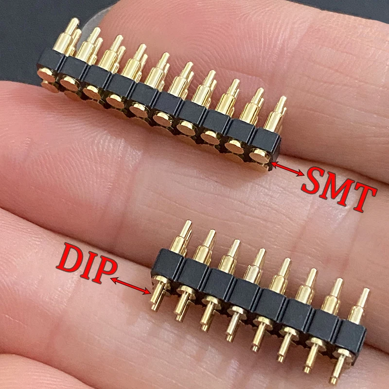 1 Stück Federbelasteter Pogo-Pin-Steckverbinder 4/6/8/10/12/14/16/20 Pin Doppelreihig Oberflächenmontage SMT & DIP, Höhe 7,0 mm, Rastermaß 2,54 mm – Detail 8