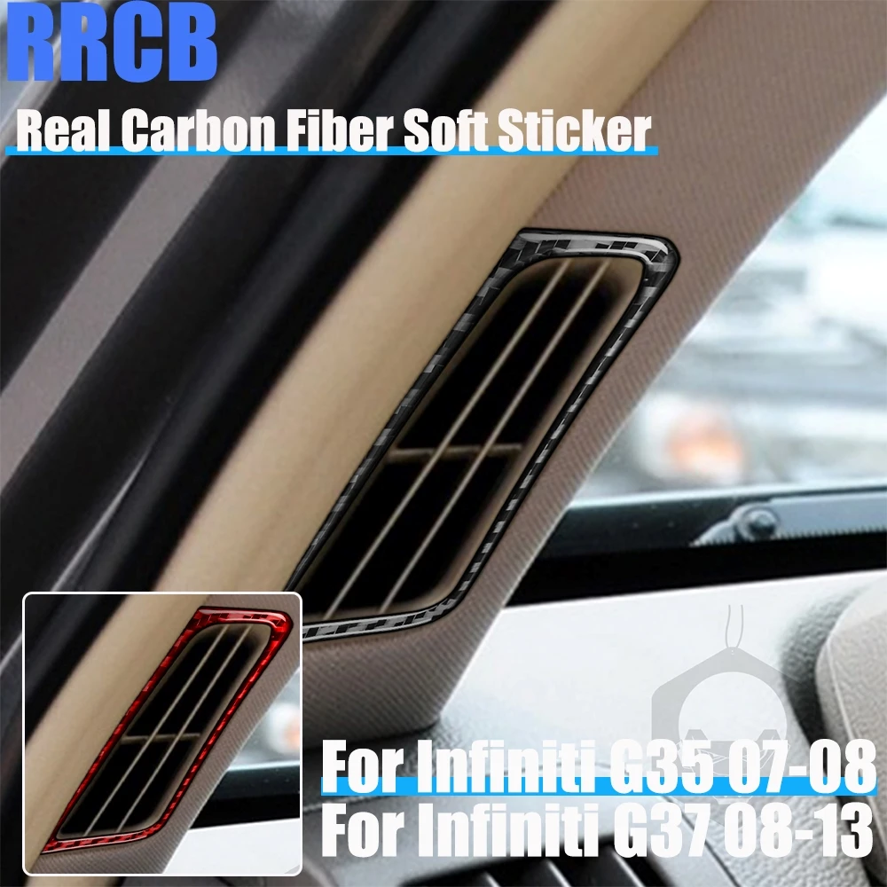 

Real Carbon Fiber Car Accessories Defogger Air Vent Cover Soft Sticker For Infiniti G35 07-08 G37 08-13 G25 11-12 Q60 14-15