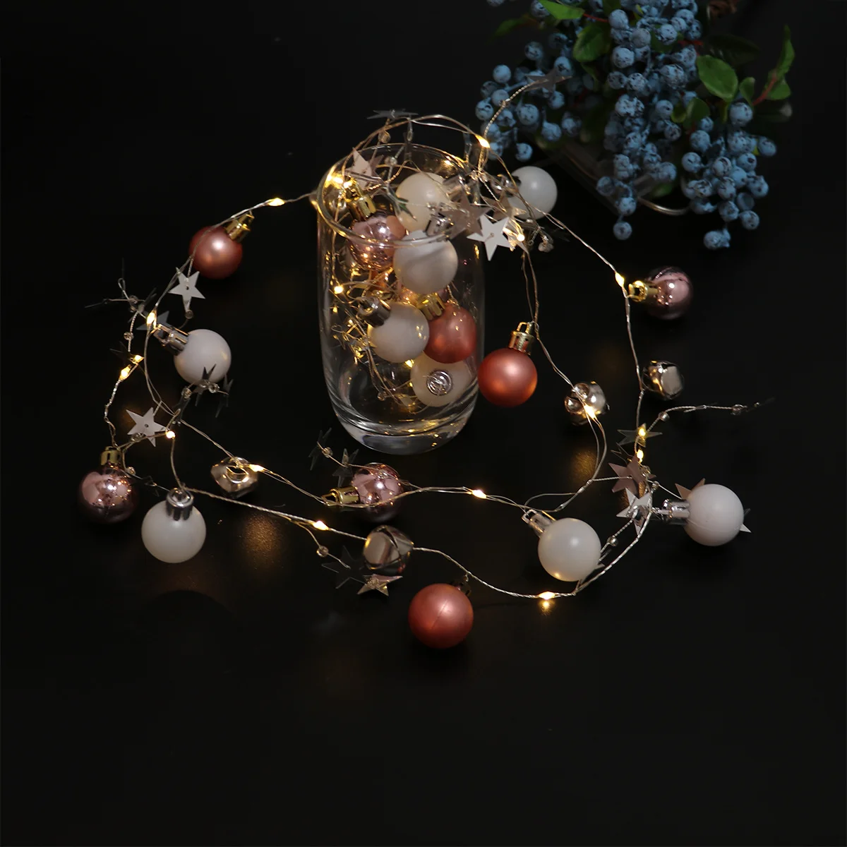 2M Christmas Tree Decoration String Light 20Leds Warm White Ball Bell Star Energy Saving LED Fairy Light Holiday Party