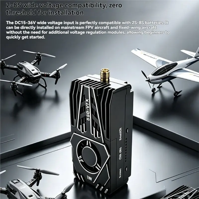 Hot Selling-5.8 10W VTX FPV Video Transmission PIT/25Mw/1W/5W/10W Adjustable IRC Tramp Protocol For Long-Distance Flights,5.8