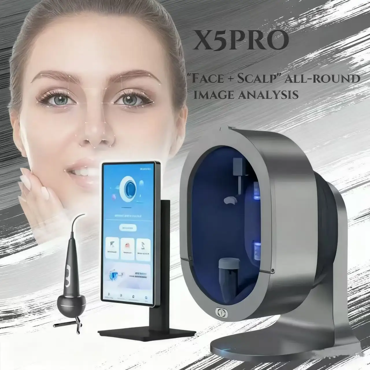 

X5 Pro-AI Skin ImageAnalyzerFull-Body Multi-Spectral Scan for Beauty Equipment Scalp Analyzer Multi-Language15.6 Inch 21.5 Inch