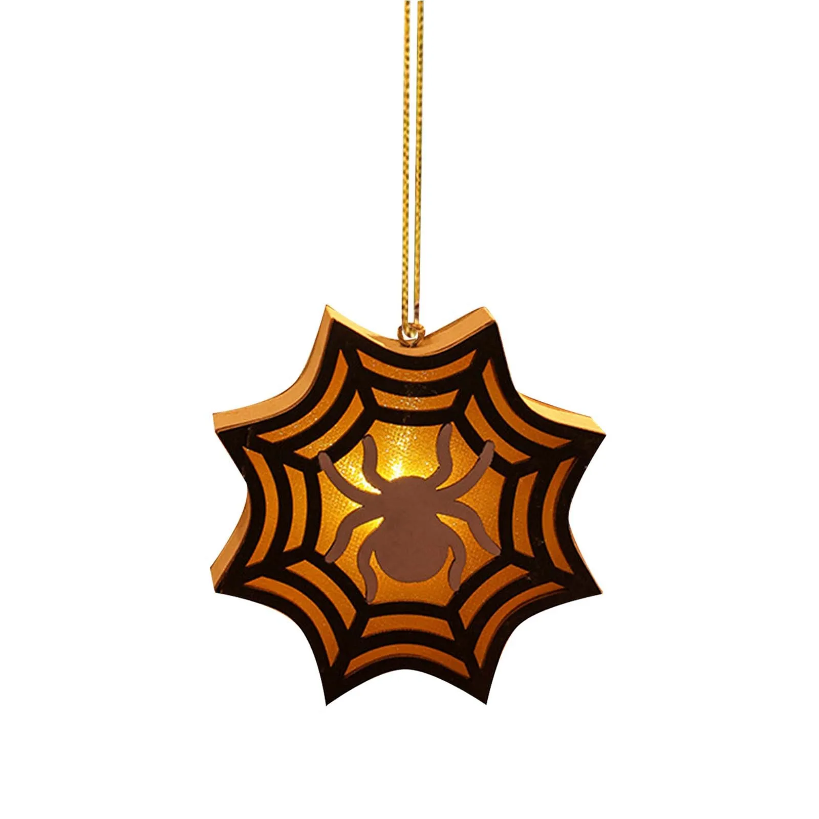 Wooden Skeleton Spider Halloween Scene Fun Pendant Decoration Pumpkin Lantern Handheld Halloween Atmosphere Decoration 2024