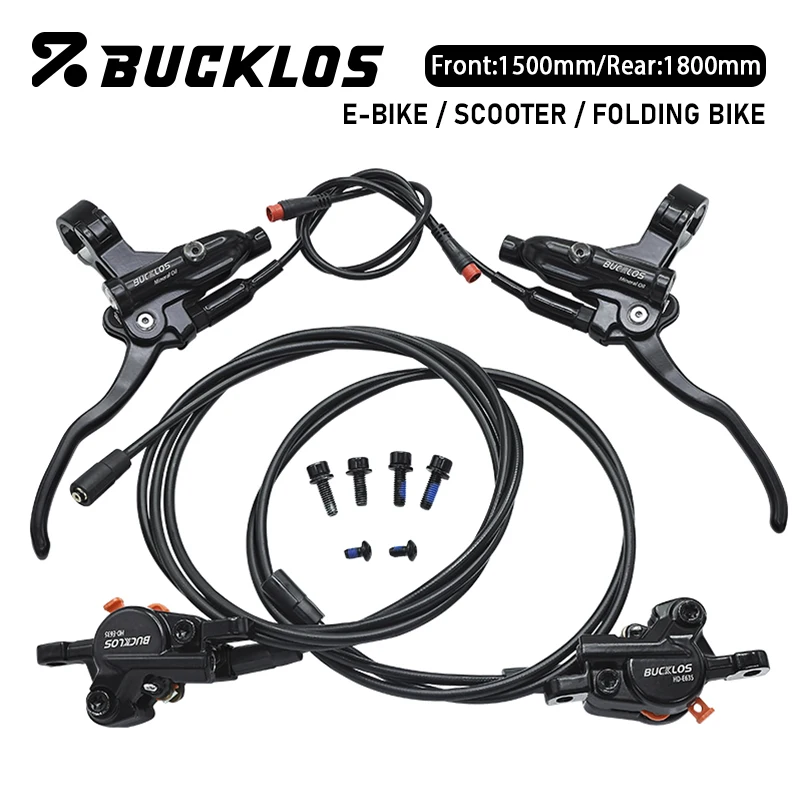 

BUCKLOS 2 Piston Power Off Electric Bicycle Brakes for E-Bike Folding Bike Scooter with Rotor Hydraulic Disc Brake Bike Brakes