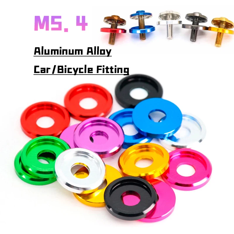 5pcs/lot 6061 Aluminum Alloy Spacer Gaskets M5.4 Flat Washers DIY for Bikes, Motorcycles, and Cars