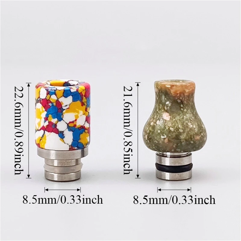 1Piece 510 Drip Tip Stainless Steel Resin Imitation Jade Turquoise Mouthpiece