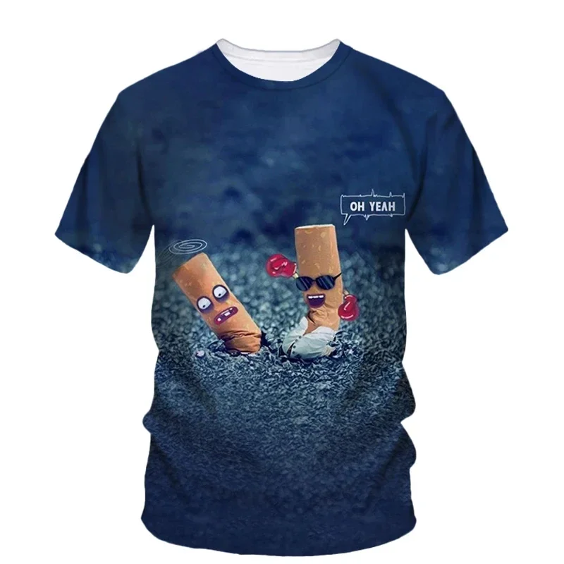 

Plus Size Tobacco 3d Printed Hip Hop Summer Men's T-shirt Short Sleeve Fashion Personality Quality Trend O Collar Loose Tops