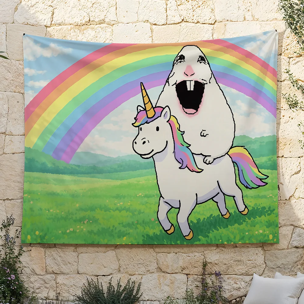 Hamster Unicorn flag Decorative Banners Suitable For Outdoor Camping Family Parties And Garden Walls Gift