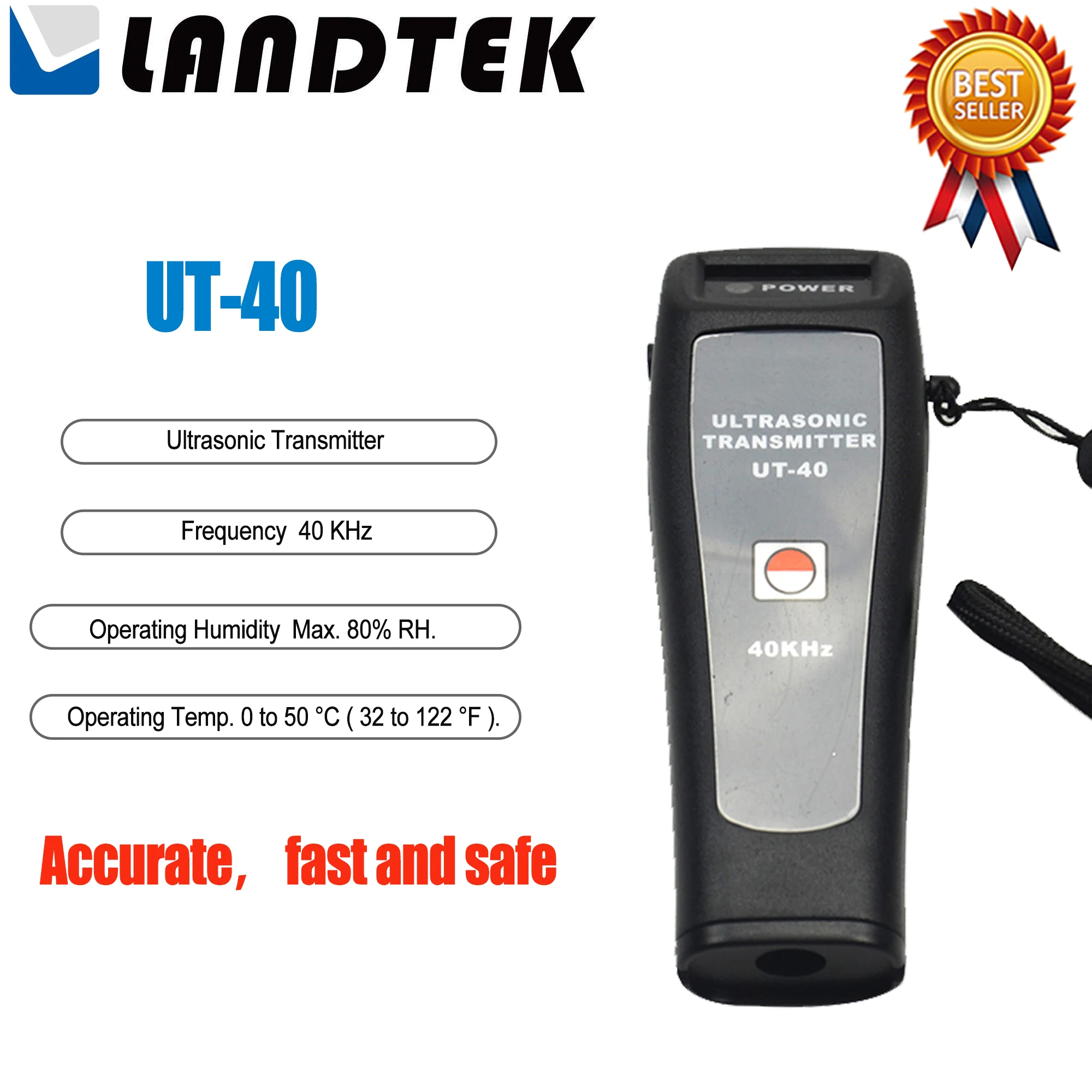 

LANDTEK UT-40 Ultrasonic Transmitter Use For Measure the Leakage of the System with Ultrasonic Detector,Air Leaks Around Door.