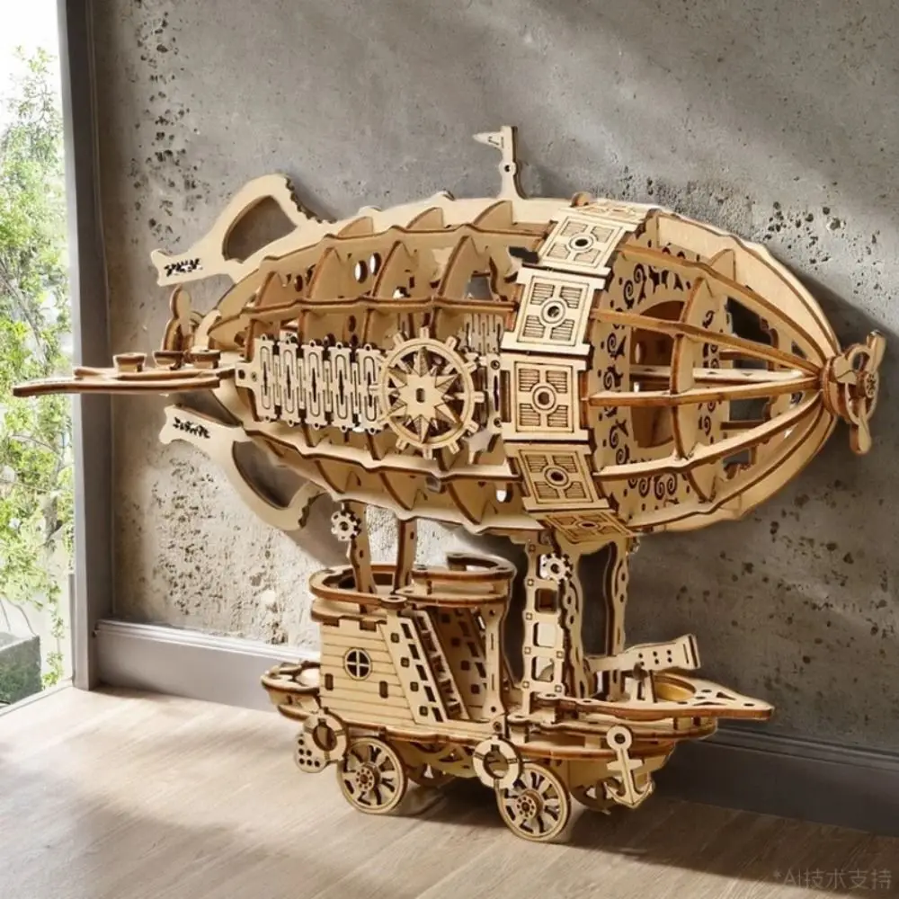

Wooden Construction Airship Model Mechanical Design 3D Puzzle 3D Wooden Puzzle Hand Craft Mechanical Model Kits For Teens