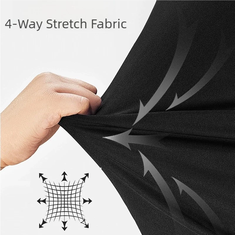Men's High neck Long Sleeve Compression Shirts Cool Dry Sun Protection Sports Tights Undershirts Running Gym Tops, image 3