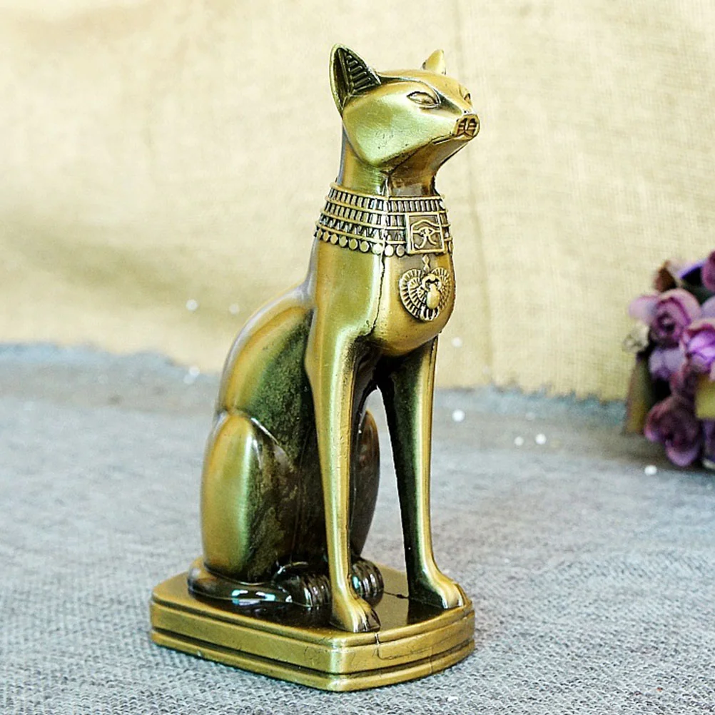 

Egyptian Cat Figurine Decor The Gift Statue Model Adornment Decoration Decorate