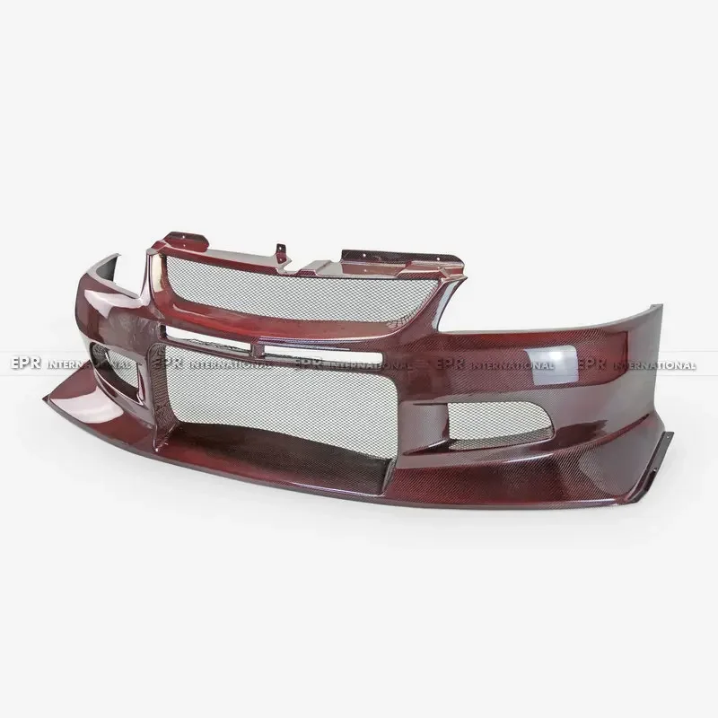 For Mitsubishi EVO 8 9 VTX Cyber Style Evo Front Bumper (Track Version)  Front Bumper Red Carbon Fiber Auto Replacement Parts