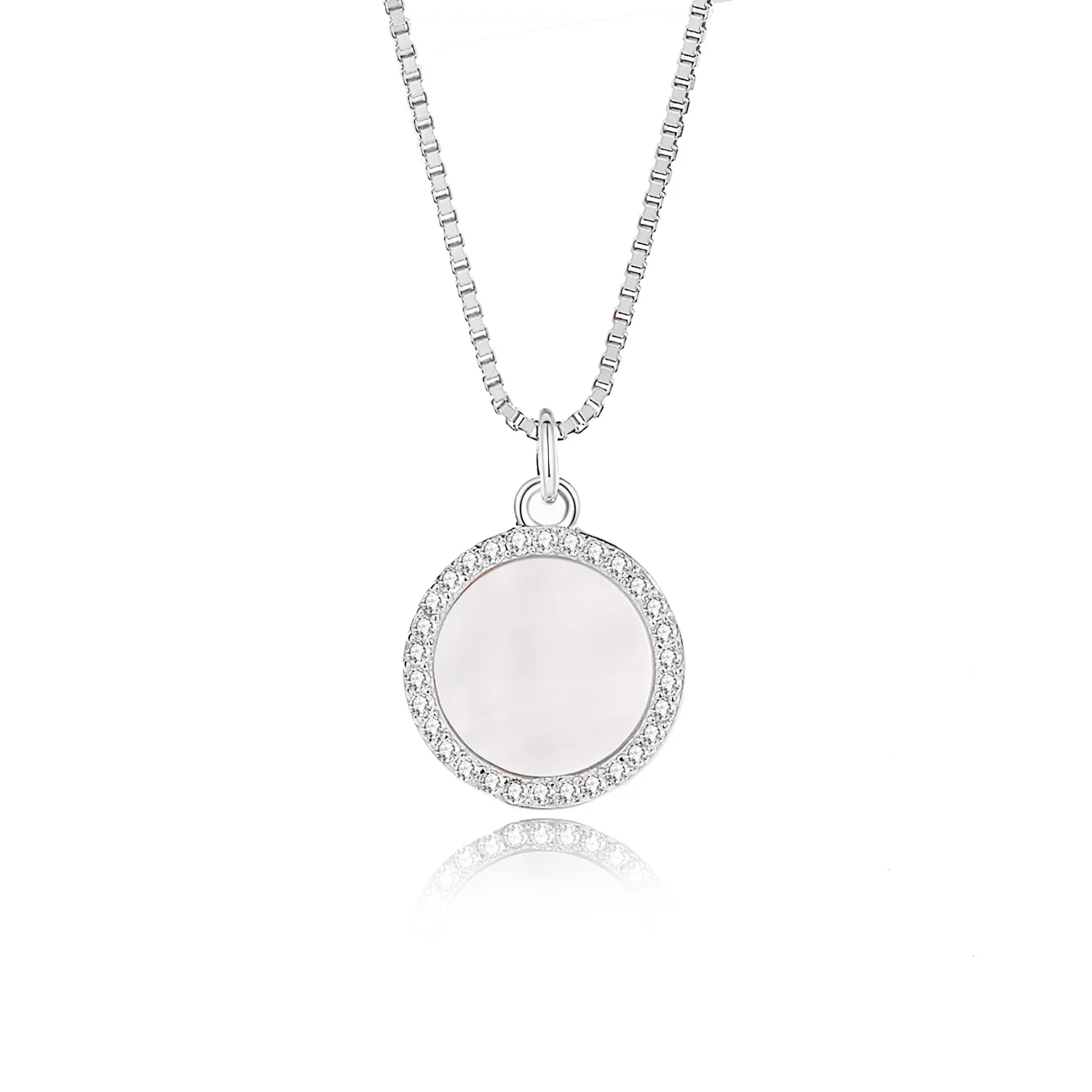 

S925 Silver Necklace for Women Light Luxury White Fritillaria Clavicle Chain Advanced Wool Chain Pendant Gold Jewelry