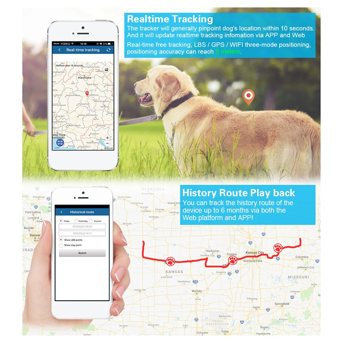 TK919 4G GPS Tracker for Animal Hound Dog GPRS Locator 3000mAh Battery Waterproof Magnet Voice Monitor Free Web APP