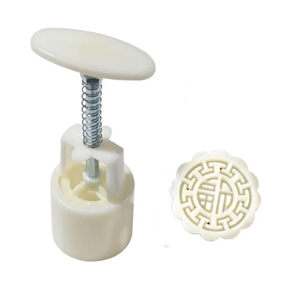 Mid Autumn Festival Round Mooncake Mold 50g DIY Hand Press Mold Fondant Cake Decoration Tools Flower Shape Moon Cake Mould