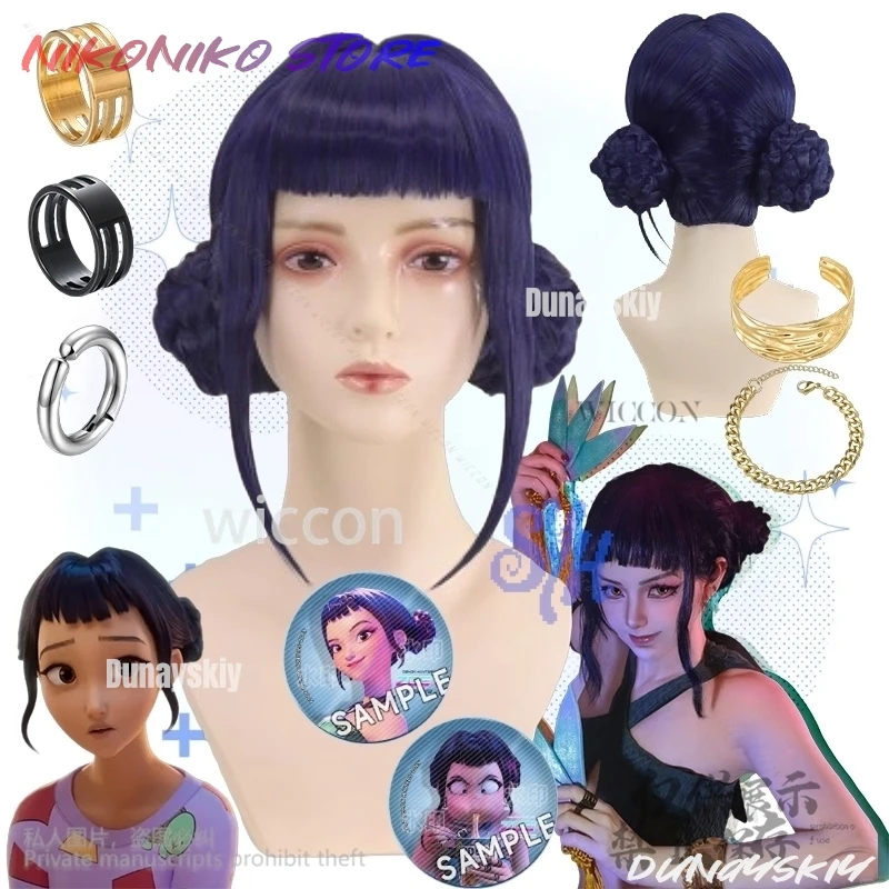 Zoey Cosplay Anime película Kpop demonio Kawaii moda para el cabello ídolo de Corea pelucas pendientes anillos accesorios Jirai Kei niñas Halloween personalizado