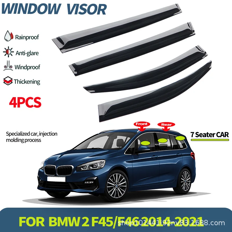 

For BMW 2 Series Travel Version Seven-Seater BMW 2 Wagon 2014+Window Deflector Window Visor Decorative Accessories Easy Installa