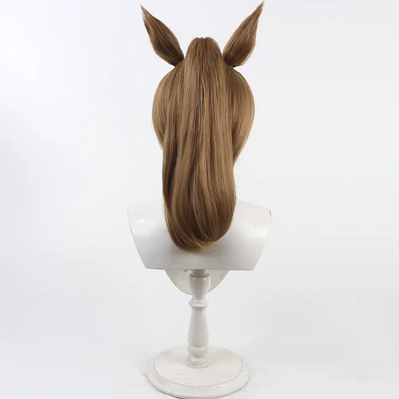 Smart Falcon Cosplay Wig Brown Ponytail Cosplay Hair With Ears Game Pretty Derby Role Play For Comicon Party Adult Women Men