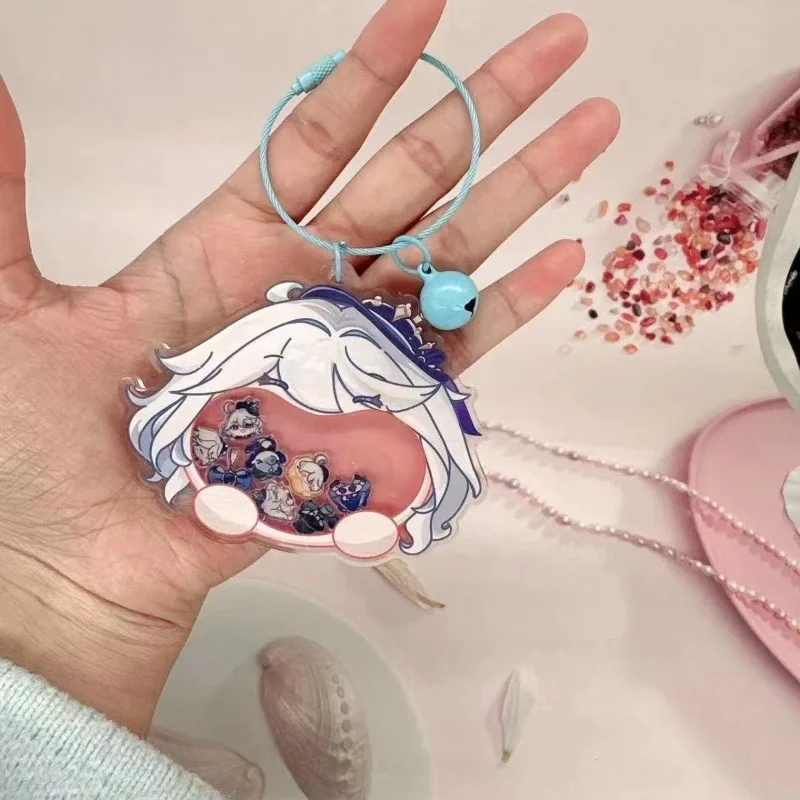 Genshin Impact 주변 장치 열쇠 고리 애니메이션 게임 Furina Wanderer Yae Miko 코스프레 아크릴 그림 열쇠 고리 선물 Unsiex
