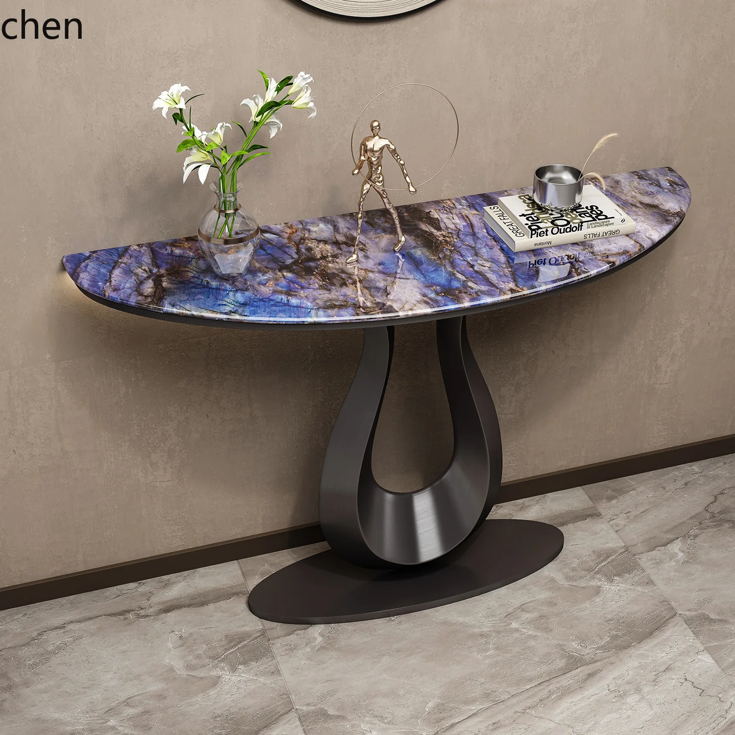 CZ Modern Villa Hotel High-End Entryway Table Wall-Mounted Entryway Creative Decorative Narrow Table