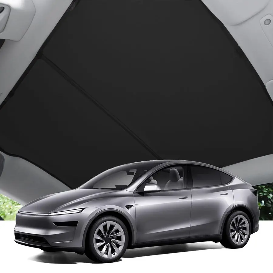 

Солнцезащитный козырек на крышу для Tesla Model Y 20252026, магнитный люк на крыше, двухслойная усиленная ткань, складная теплоизоляция a