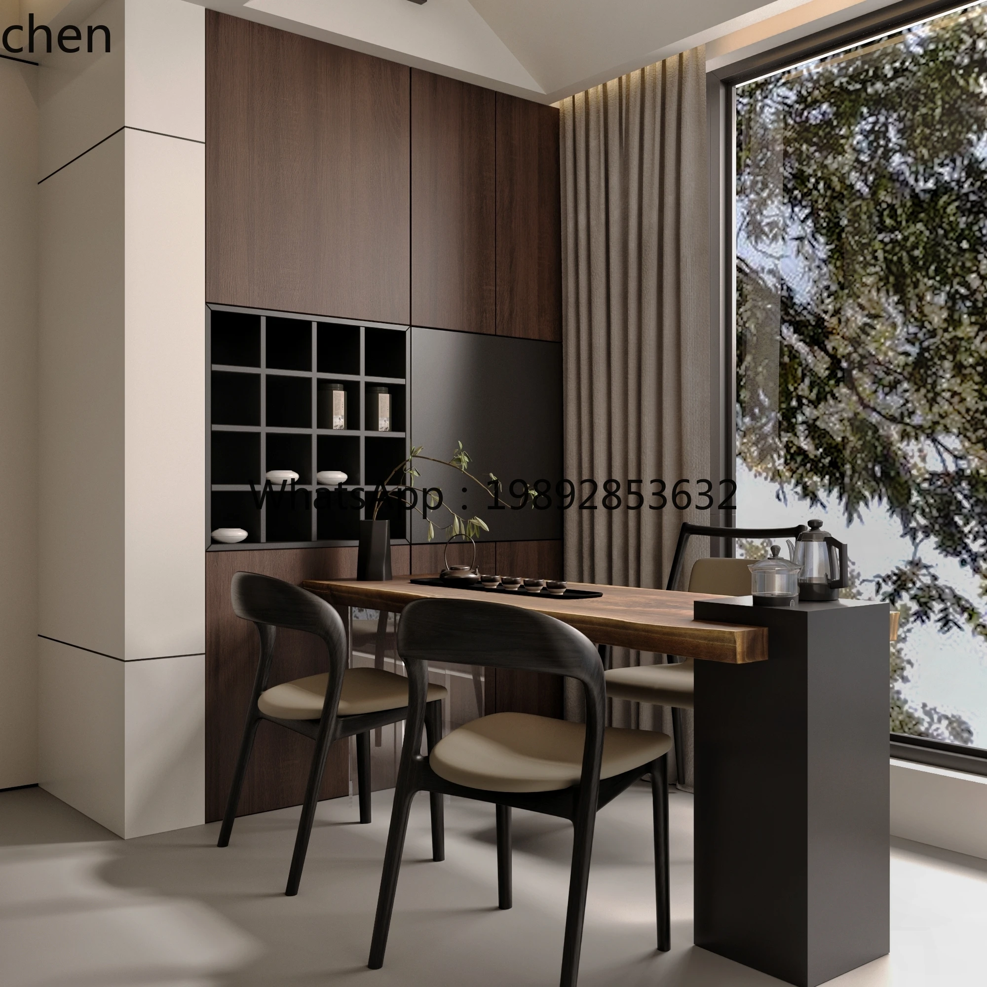 Picture 4: simple tea table chair high-end home tea table solid wood suspended tea table