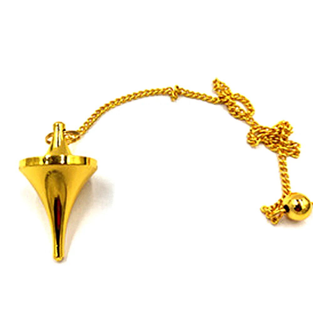 Pendulum for dowsin Healing Pyramid Reiki Copper Metal Pendant Charms Chrome Rose Gold Color Fashionable With Chain