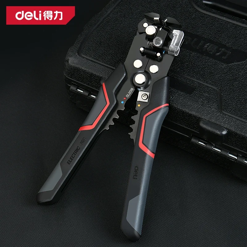 Deli 1 Pcs 6/8.5inch Automatic Wire Stripping Pliers Household Universal Cable Crimper Multifunction Electrician Strippers Tools