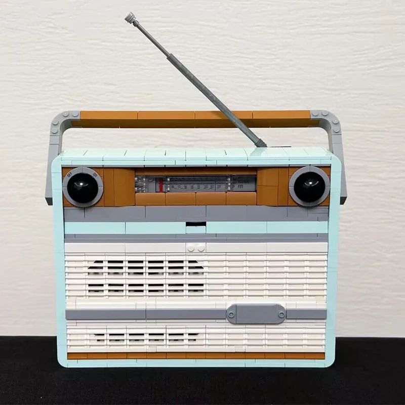 الإبداعية DIY 1970s الترانزستور الرجعية راديو نموذج اللبنات-ألعاب التجميع التعليمية لديكور المنزل على الموسيقى والهدايا