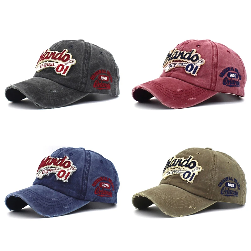 2026 New Washed Baseball Hat Orlando 01 Embroidered Hip Hop Hat Skateboarding Hat Daily Commuting Decoration Sunshade Hat Unisex