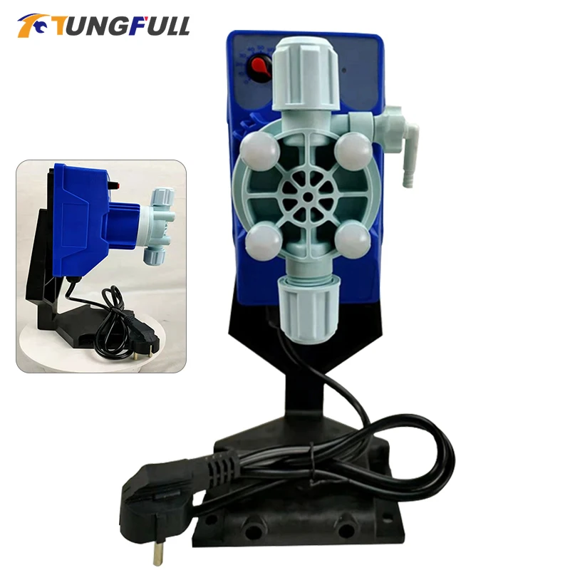 

Dosing Metering Pump Automatic Electromagnetic Diaphragm Metering Pump Water Treatment Liquid Acid Alkali Pump 1-20L/H