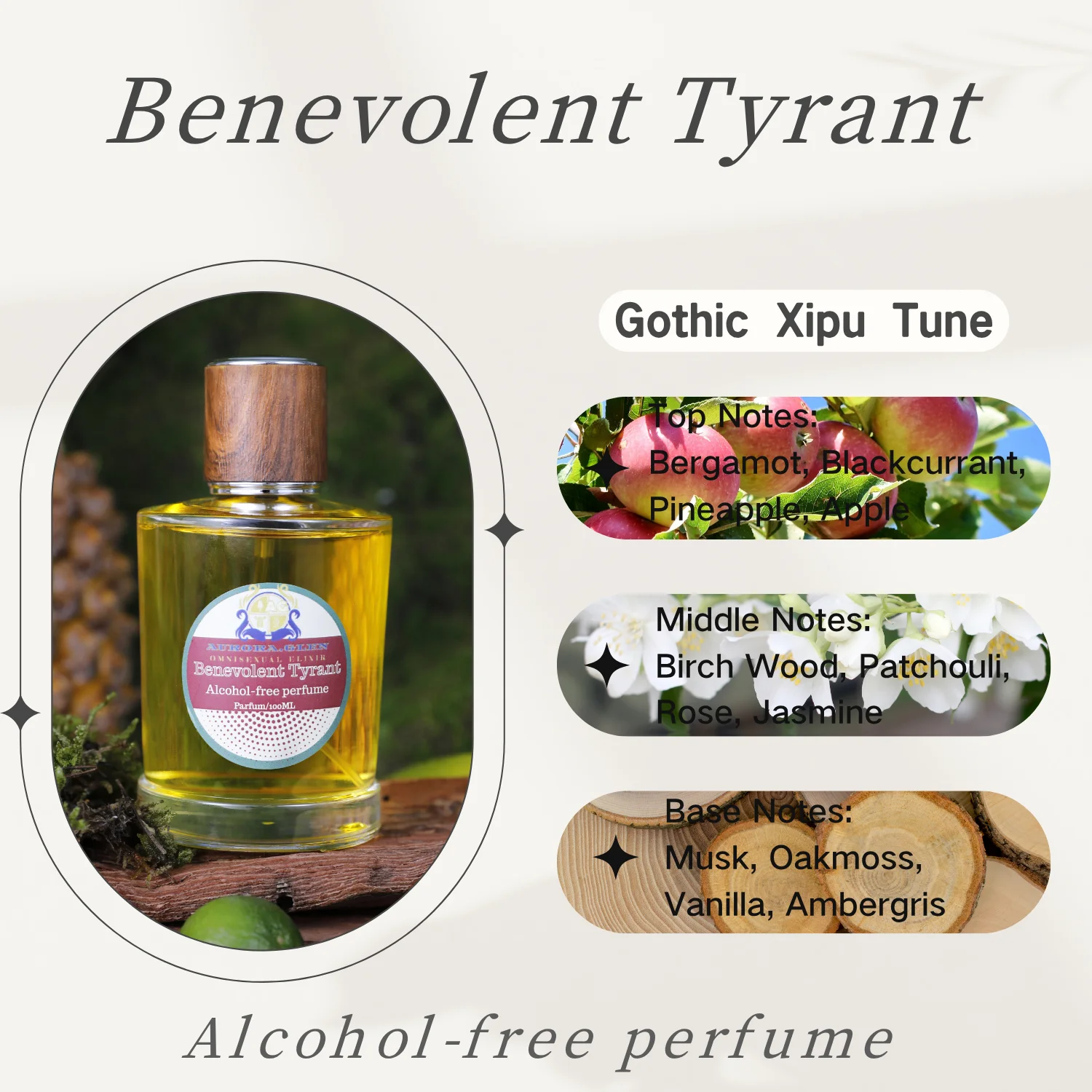 Fresh Woody Otoño/Invierno Fragancia para Hombres Sin Alcohol 100ml Perfume Benevolente Tyrant Gothic Chypre - Aroma Unisex de Larga Duración