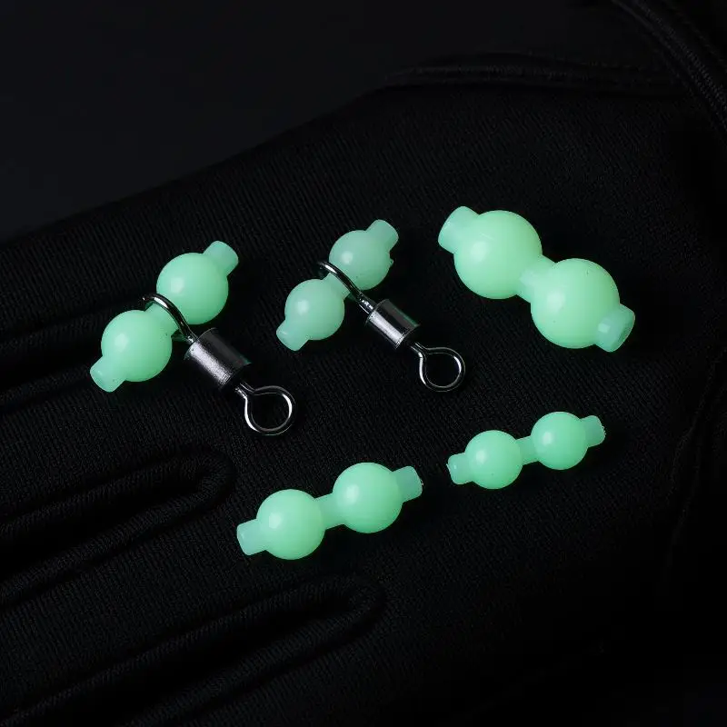 50Pcs Luminous Gourd Bead Fishing Swivel Connector Anti Tangle Smooth Rotation Tackle for Lake Trout Fishing Accessory - view 3