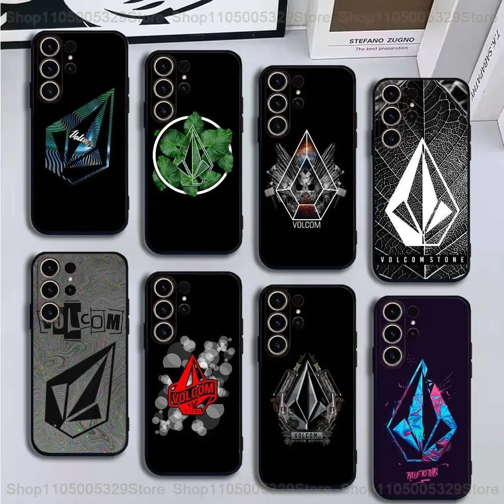

V-Volcom Logo Phone Case For SamsungS25,24,21,22,23,30,Ultra,20,Plus,Fe,Lite,Note,10,9,Soft Black Cover