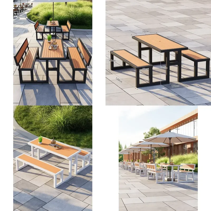Waterproof Outdoor Dining Table and Chair Set for Garden Courtyard Park Villa Leisure Furniture