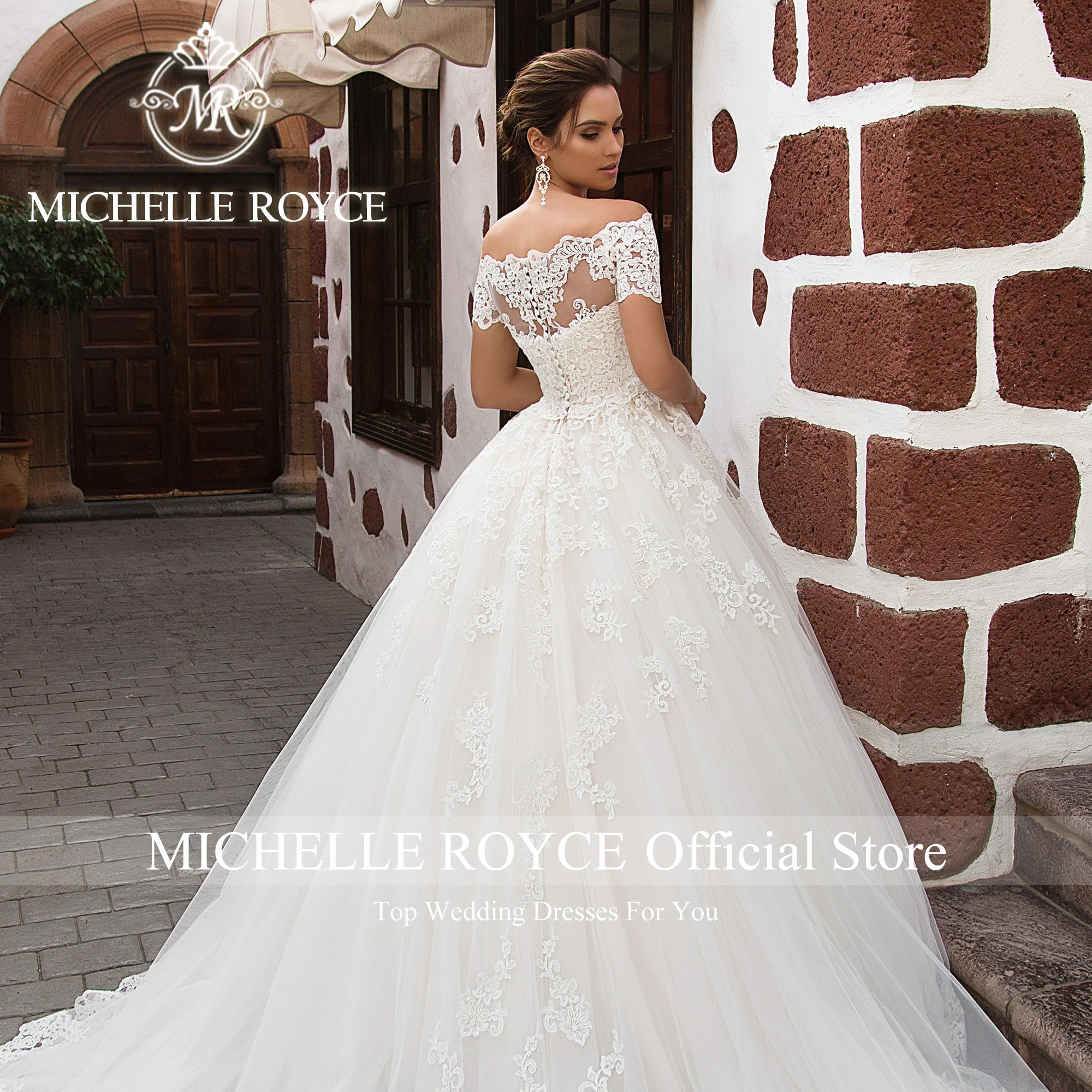 ميشيل رويس وصول جديد للنساء مع سترة قابلة للإزالة مثير الحبيب الأميرة ثوب زفاف Vestidos De Novia