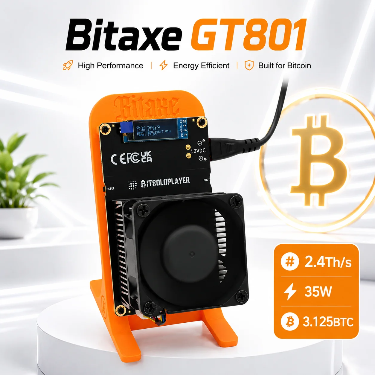

Bitcoin Miner Bitaxe GT 801 2.4Th/s 35W ASIC BM1370 Chip SHA256 Algorithm Open Source Home Use Crypto Miner