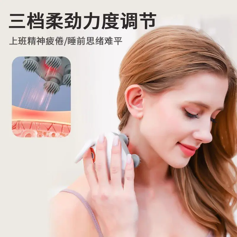 Customizable head massager charging, automatic dredging of meridians, scratching head with head claws