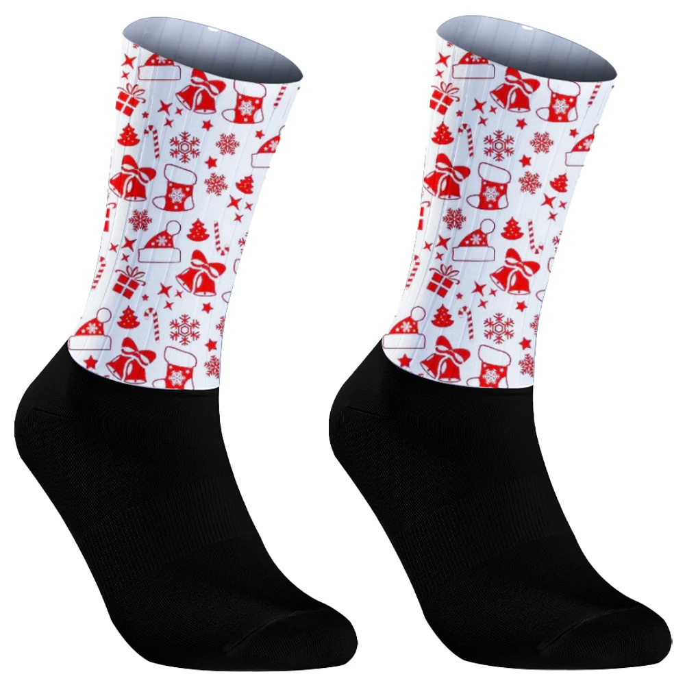 Slip Anti Frauen Silikon Männer Socken Weihnachten Radsport Sport Socken atmungsaktive Schweiß absorbierende Sport Laufs ocken