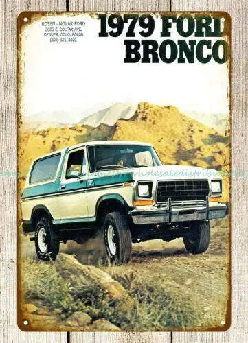 living room wall decor 1979 Bronco 4X4 SUV metal tin sign