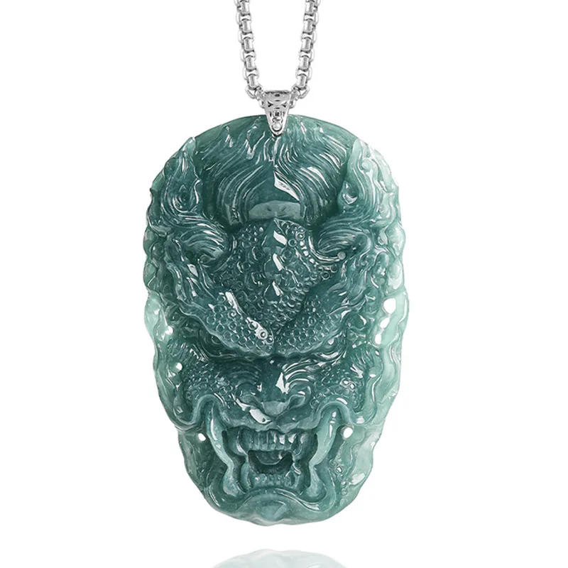

S Myanmar Jadeite Dragon Pendant Necklace Designer Gifts for Women Burmese Jade Real Jewelry Luxury Vintage Charm