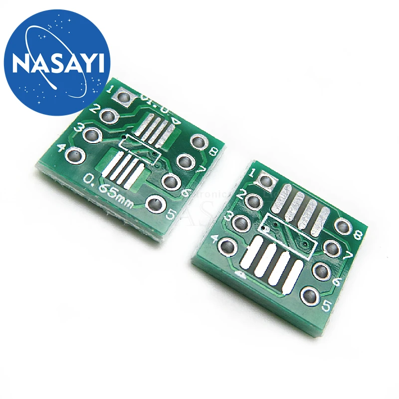 20pcs/lot TSSOP8 SSOP8 SOP8 to DIP8 PCB SOP-8 SOP Transfer Board DIP Pin Board Pitch Adapter In Stock