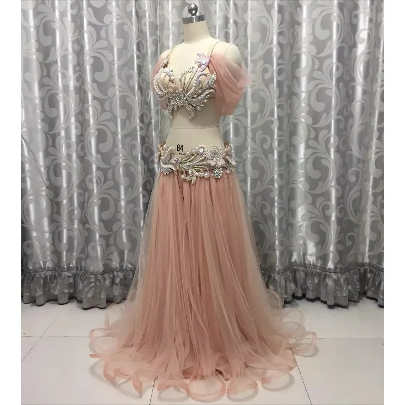 Stroje do Tańca Brzucha na Zamówienie, Odzież do Tańca Orientalnego, Duża Spódnica, Kostium na Występy Drużynowe i Zawody, Biustonosz do Tańca Brzucha