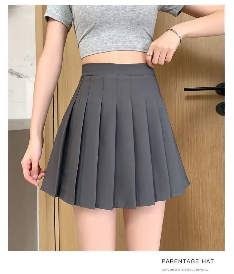 Plissierter Minirock mit Shorts für Damen, hohe Taille, A-Linie, Skater-Skort, Weiß, Schwarz, Rosa, sportliche Schuluniform, neue Mode, HotSale – Detail 14