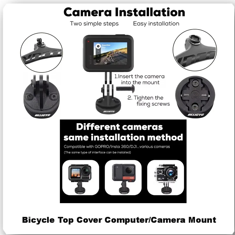 

ULLICYC Bike Computer Holder Stopwatch GPS Speedometer Mount Bracket Stem Top Cap Suitable Gopro Garmin Edge Wahoo Bike Parts