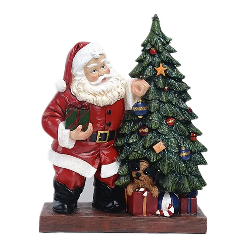 Nordic Christmas Ornaments Statues For Home Decor Christmas Crafts Santa Tree Gifts Sculpture House Figurines For Interior Room