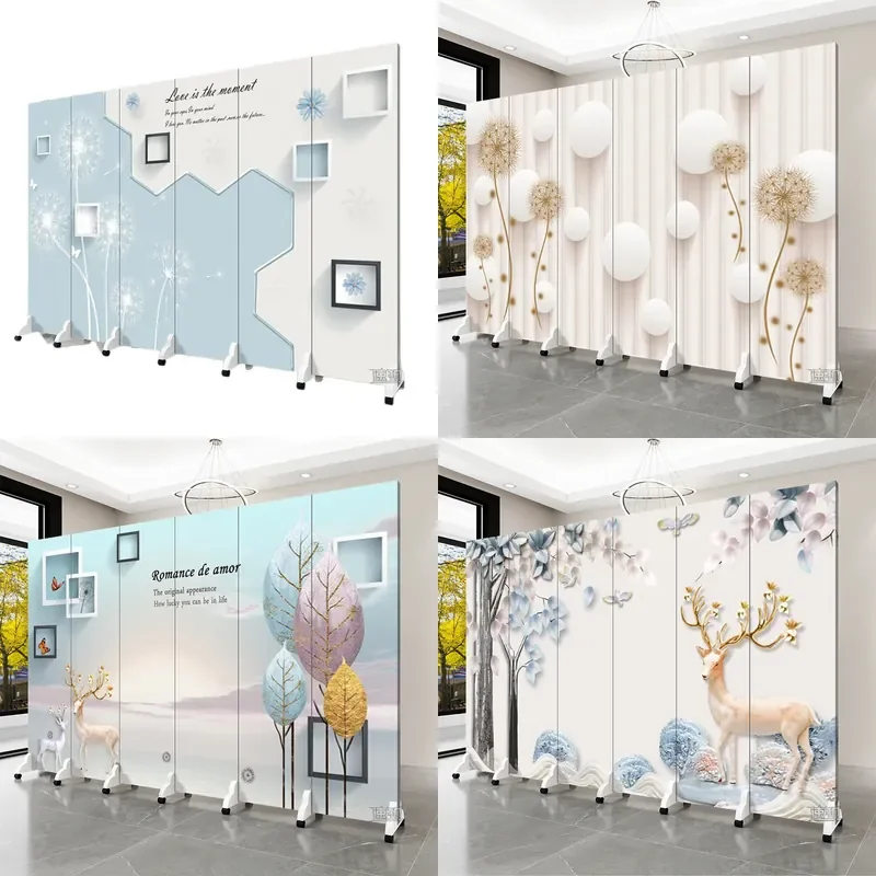 Modern Folding Room Divider Screen Portable Partition Wall for Living Room Bedroom Office Small Space Simple Decor