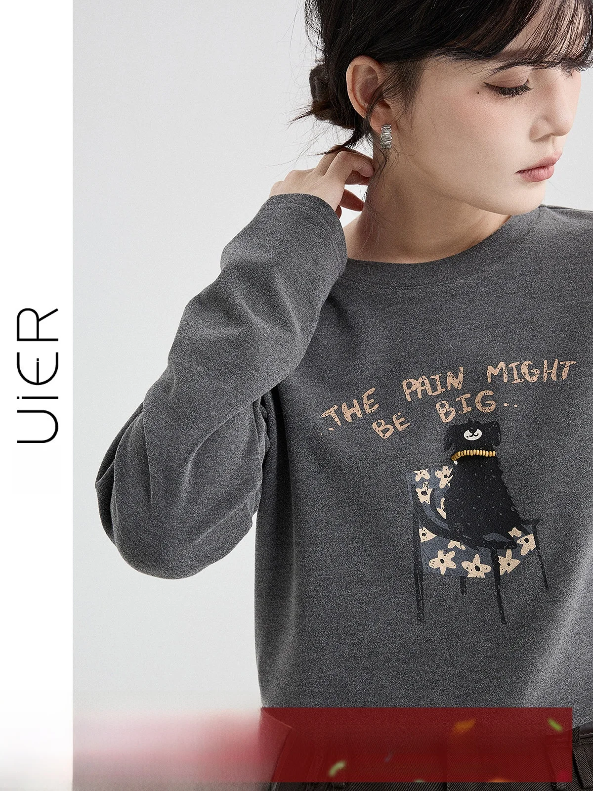 

Guier Long Sve Floing T-irt Women's Spring New Sle round Ne Slim Fit Casual Loose pe Printed Top