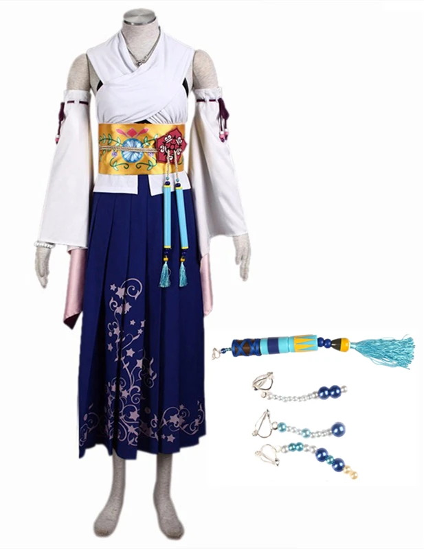 MMGG Final Fantasy Ten Yuna Summoned Cosplay Kostuum Outfit Hoge kwaliteit Hetzelfde als origineel karakter Kindermaat Volwassen maat Pus-maat