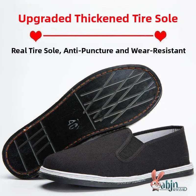 

Thickened Cloth Shoes Men's Worksite Black Anti-Slip Wear-Resistant Labor Protection Shoes with Thousand-Layer Sole